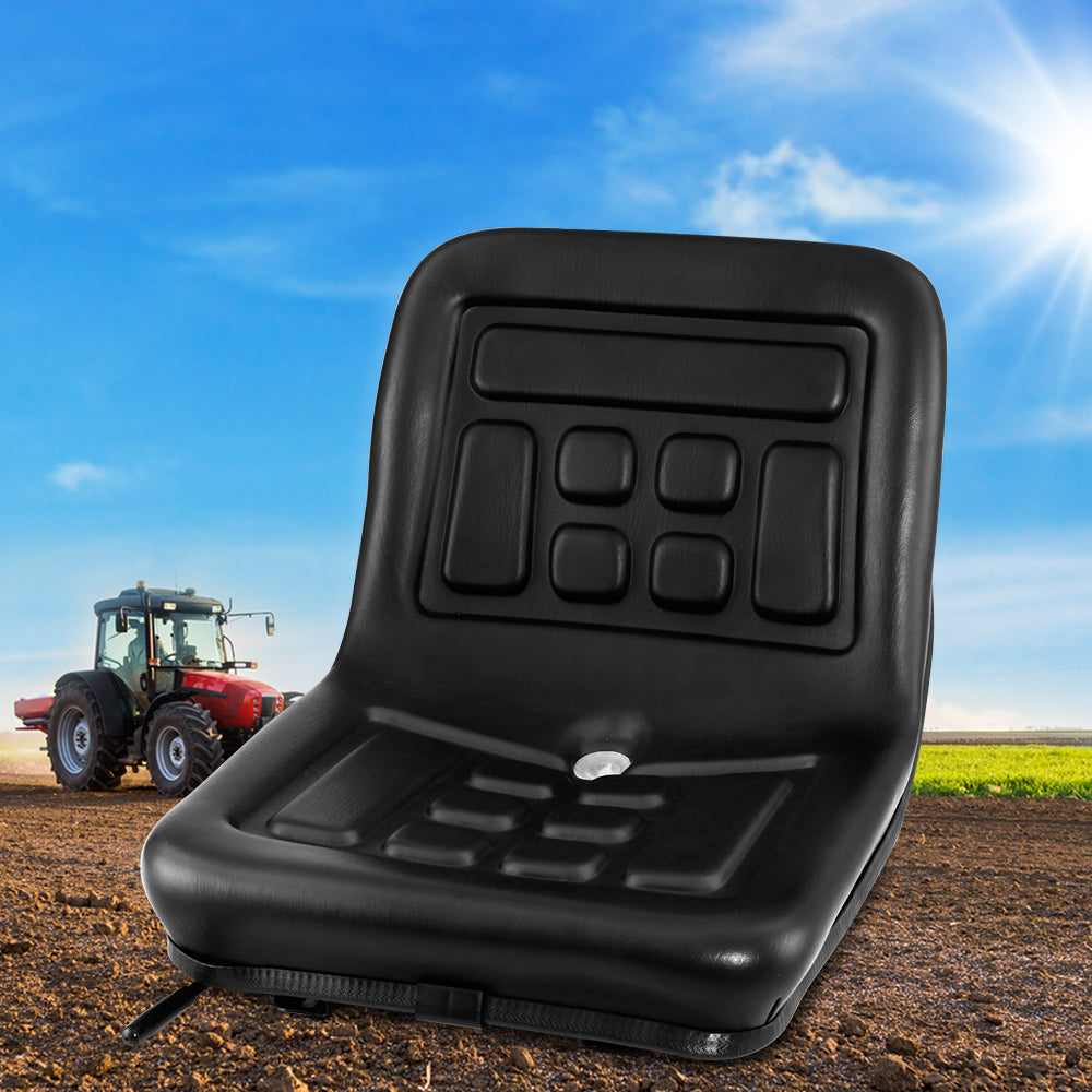 Giantz Universal Suspension Tractor Seat PU Leather Black