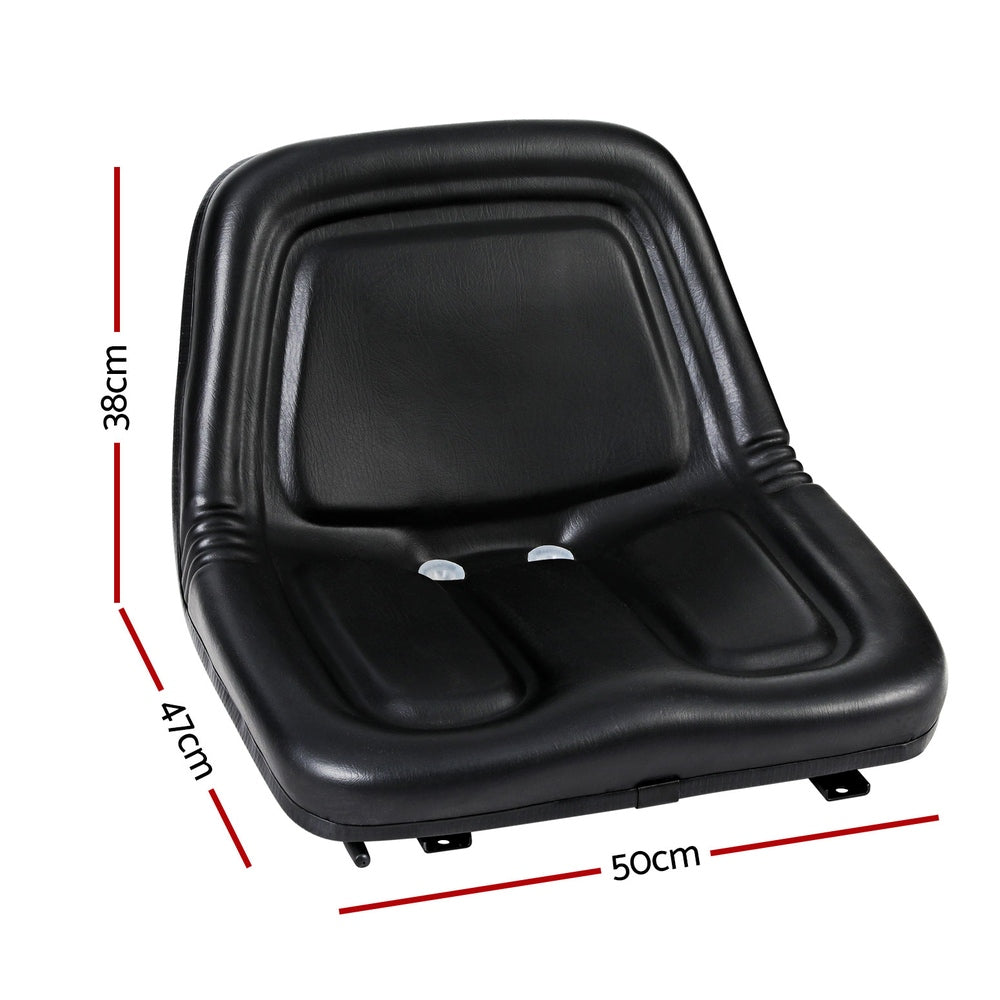 Giantz Universal Tractor Seat PU Leather Black