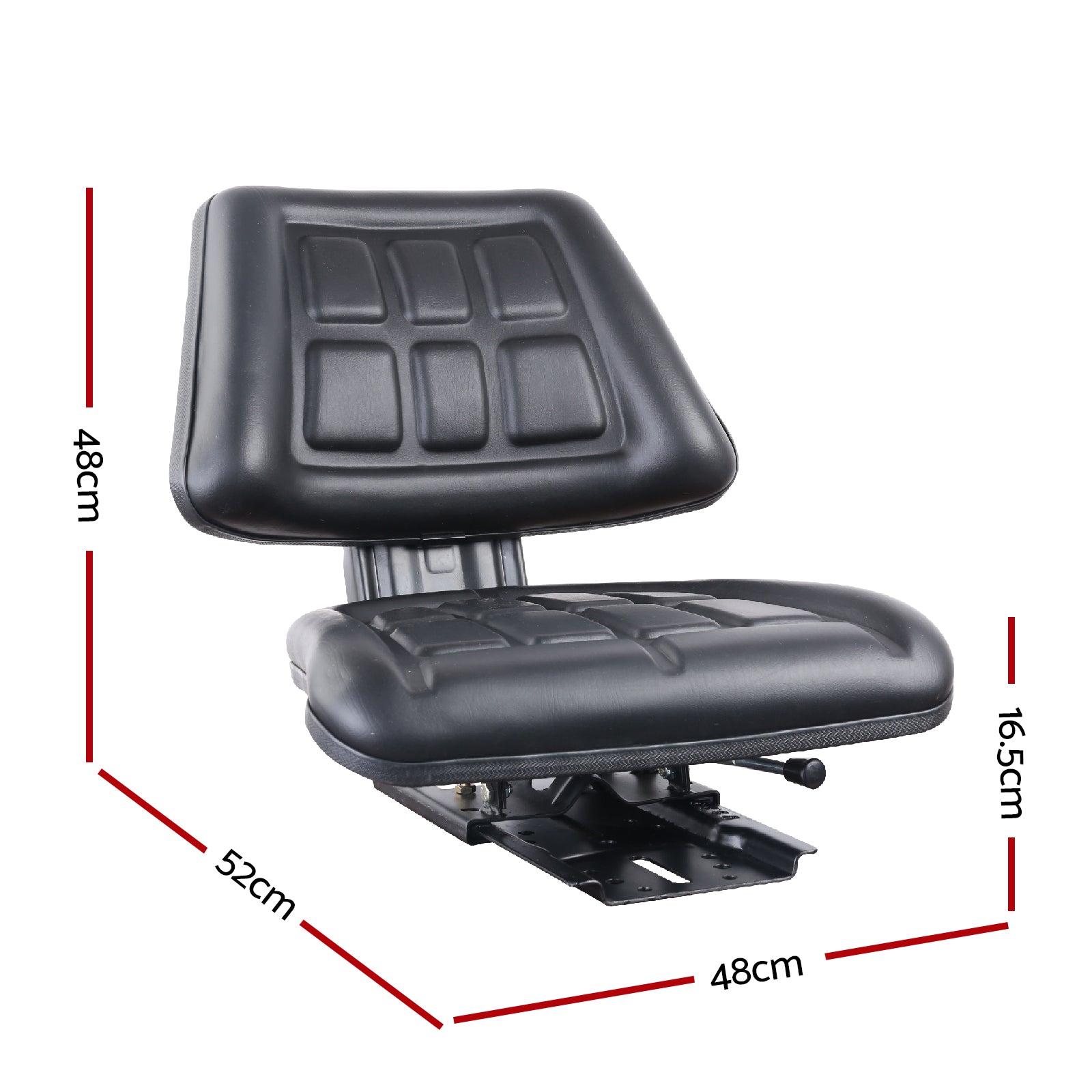Giantz Universal Tractor Seat PU Leather Black