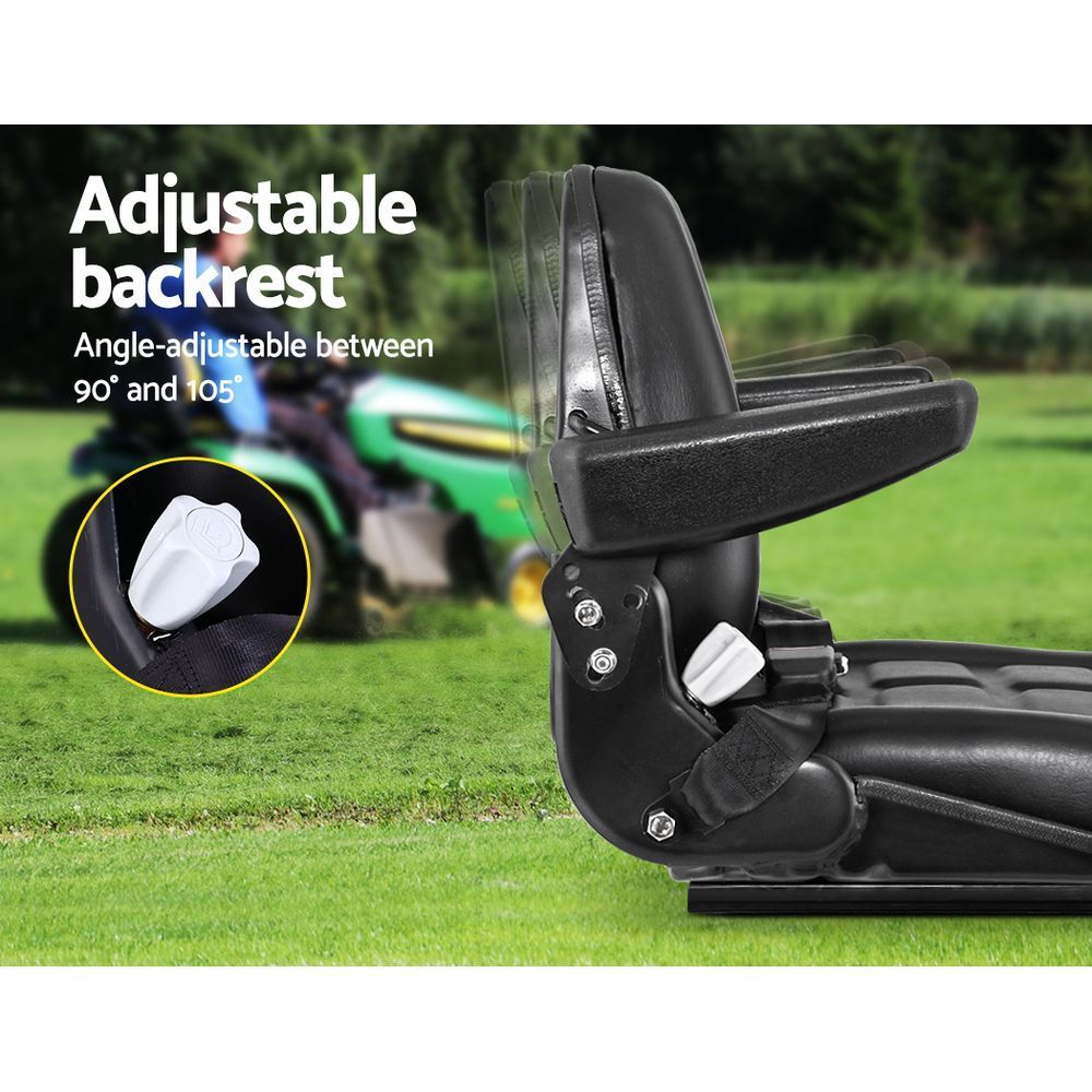 Giantz Universal Tractor Seat Suspension Armrest Black