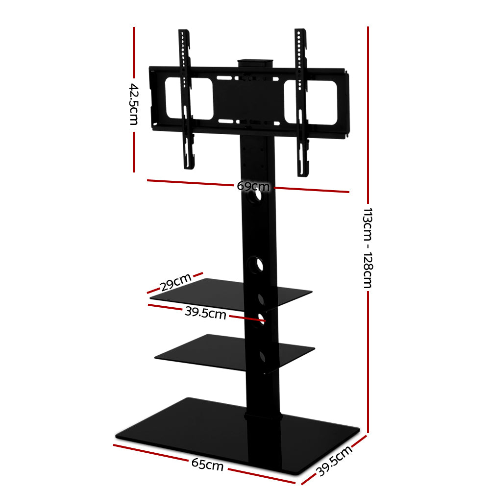 Artiss TV Floor Stand 32"-70" LED LCD Mount Bracket 3-Tier Storage Black
