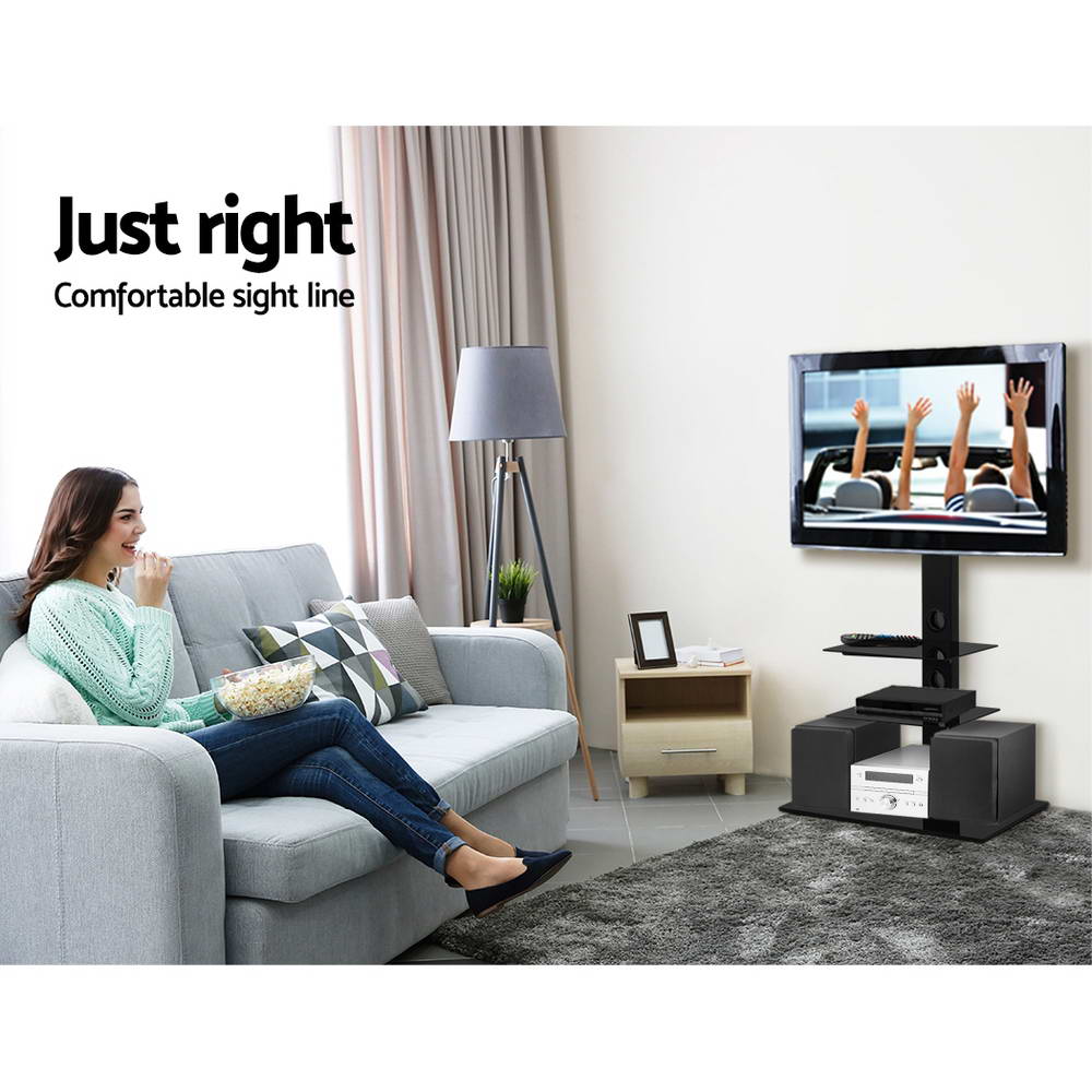 Artiss TV Floor Stand 32"-70" LED LCD Mount Bracket 3-Tier Storage Black