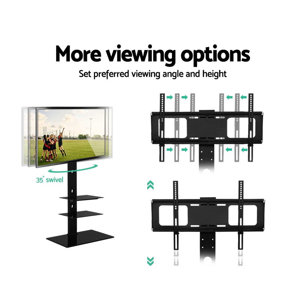 Artiss TV Floor Stand 32"-70" LED LCD Mount Bracket 3-Tier Storage Black