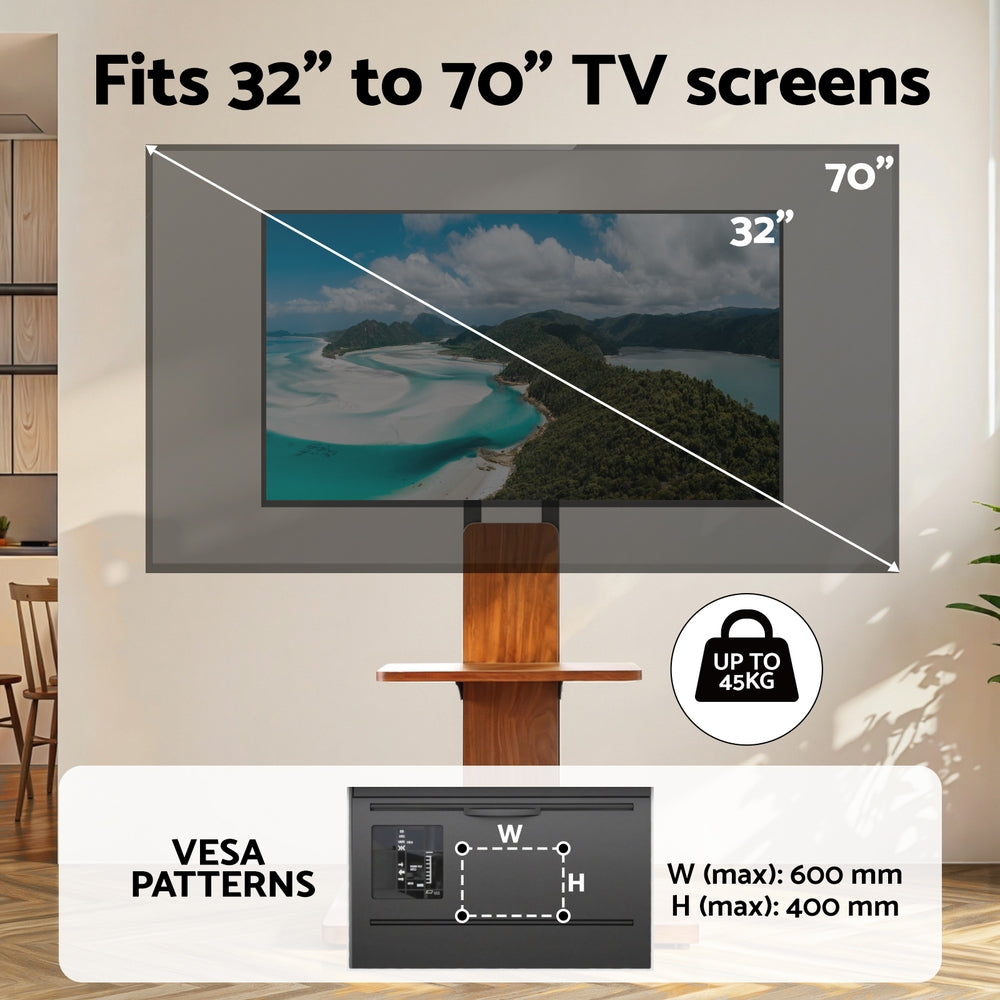 Artiss 32-70" TV Stand Swivel Height Adjustable Black
