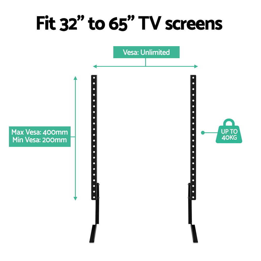 Universal Pedestal TV Stand 32"-65" Adjustable Black