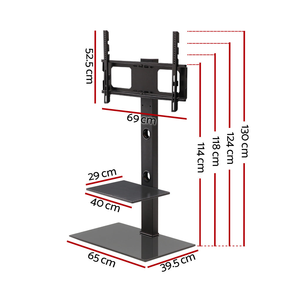 Artiss TV Floor Stand 32"-70" Mount Bracket Black 2-Tier Storage