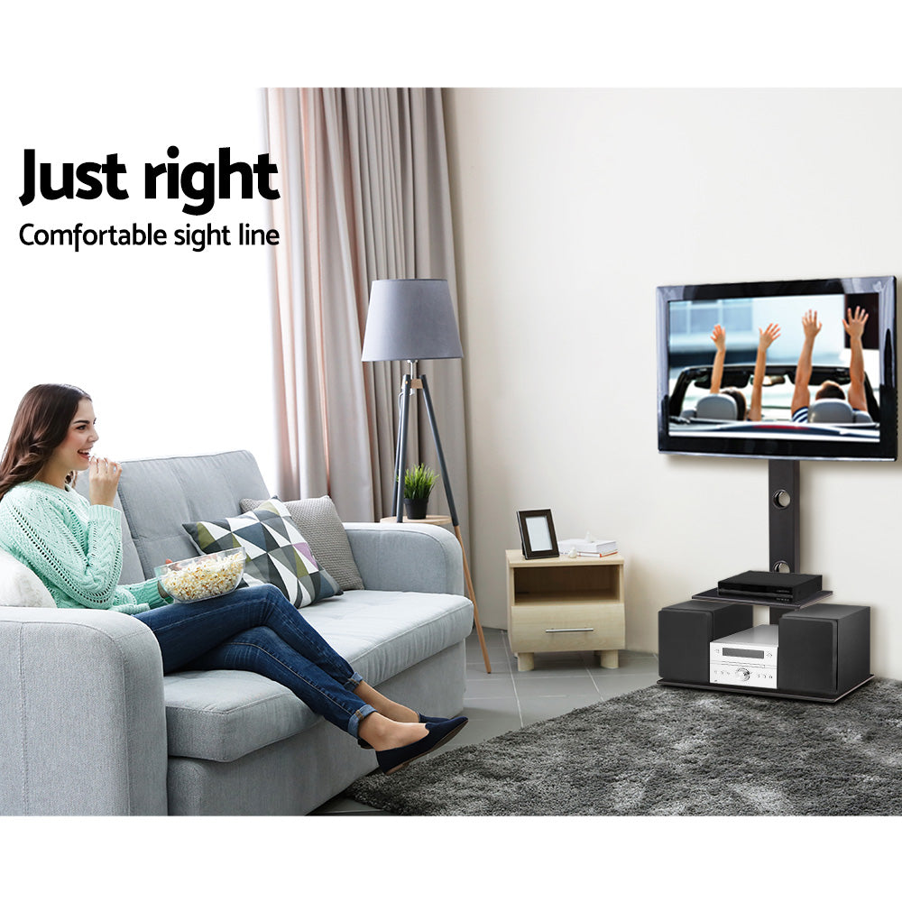 Artiss TV Floor Stand 32"-70" Mount Bracket Black 2-Tier Storage