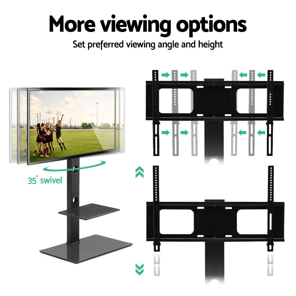 Artiss TV Floor Stand 32"-70" Mount Bracket Black 2-Tier Storage