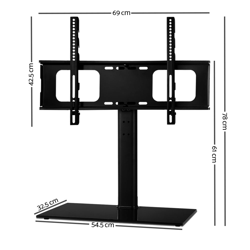 Artiss 32"-70" TV Stand Swivel Mount Black Tempered Glass