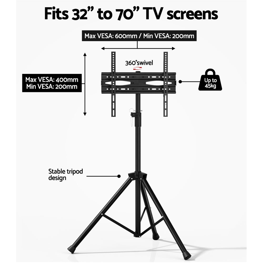 Artiss 32"-70" TV Tripod Stand Mount Bracket Black