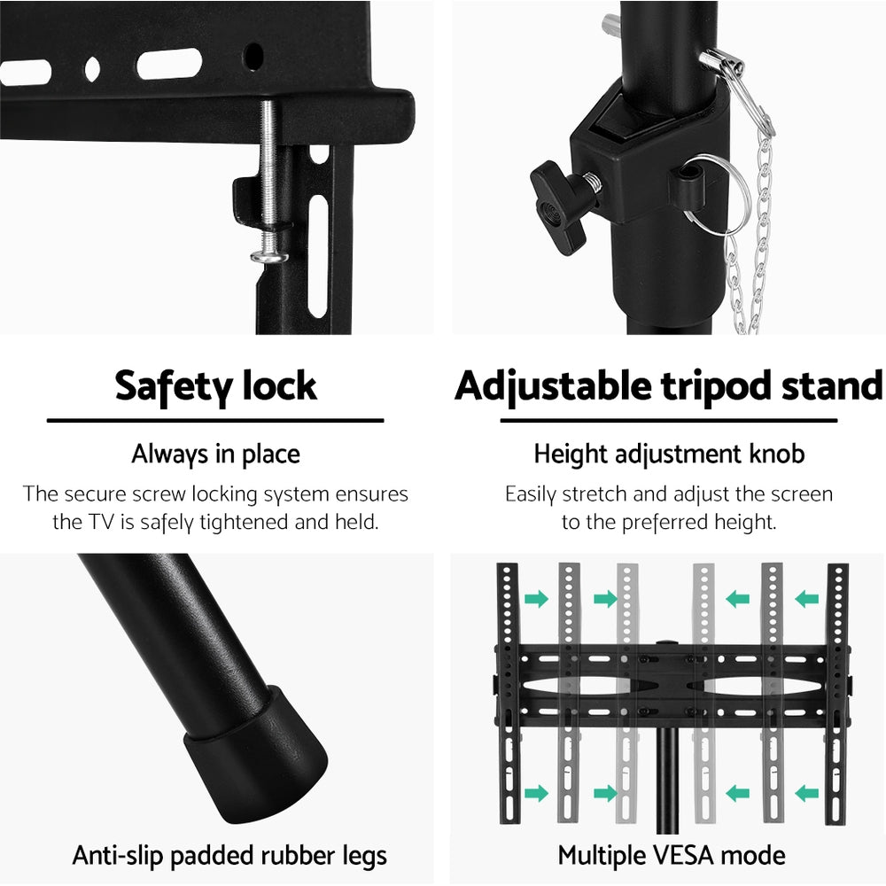 Artiss 32"-70" TV Tripod Stand Mount Bracket Black
