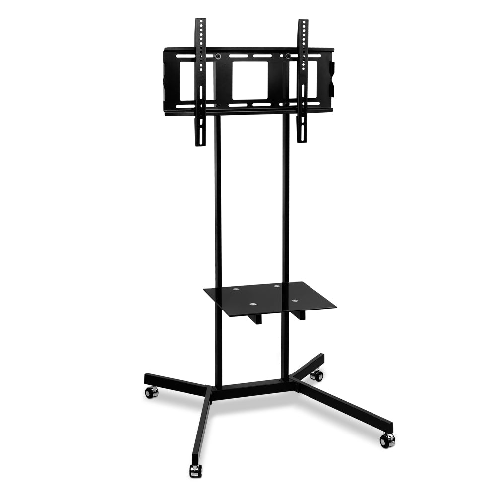 Artiss Mobile TV Stand 32"-65" Black Adjustable Mount Bracket Trolley Cart