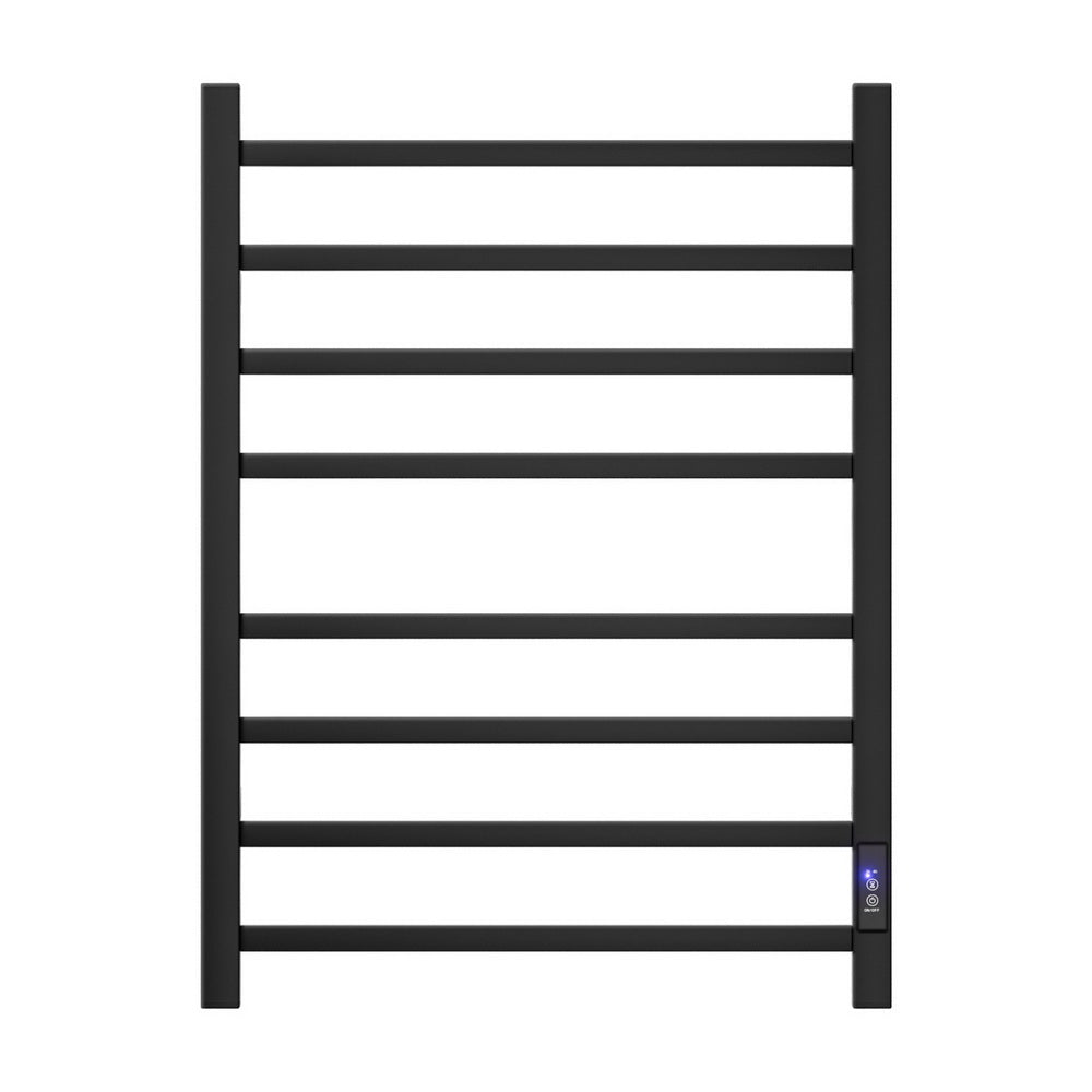 Devanti Heated Towel Rail 8 Bar Electric Warmer with Timer