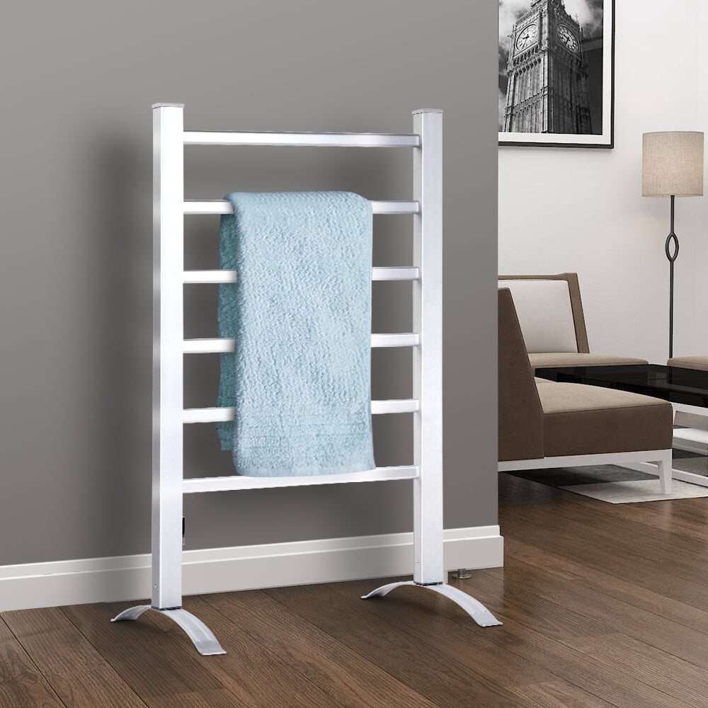 Devanti 6-Bar Freestanding Electric Heated Towel Rail Aluminium