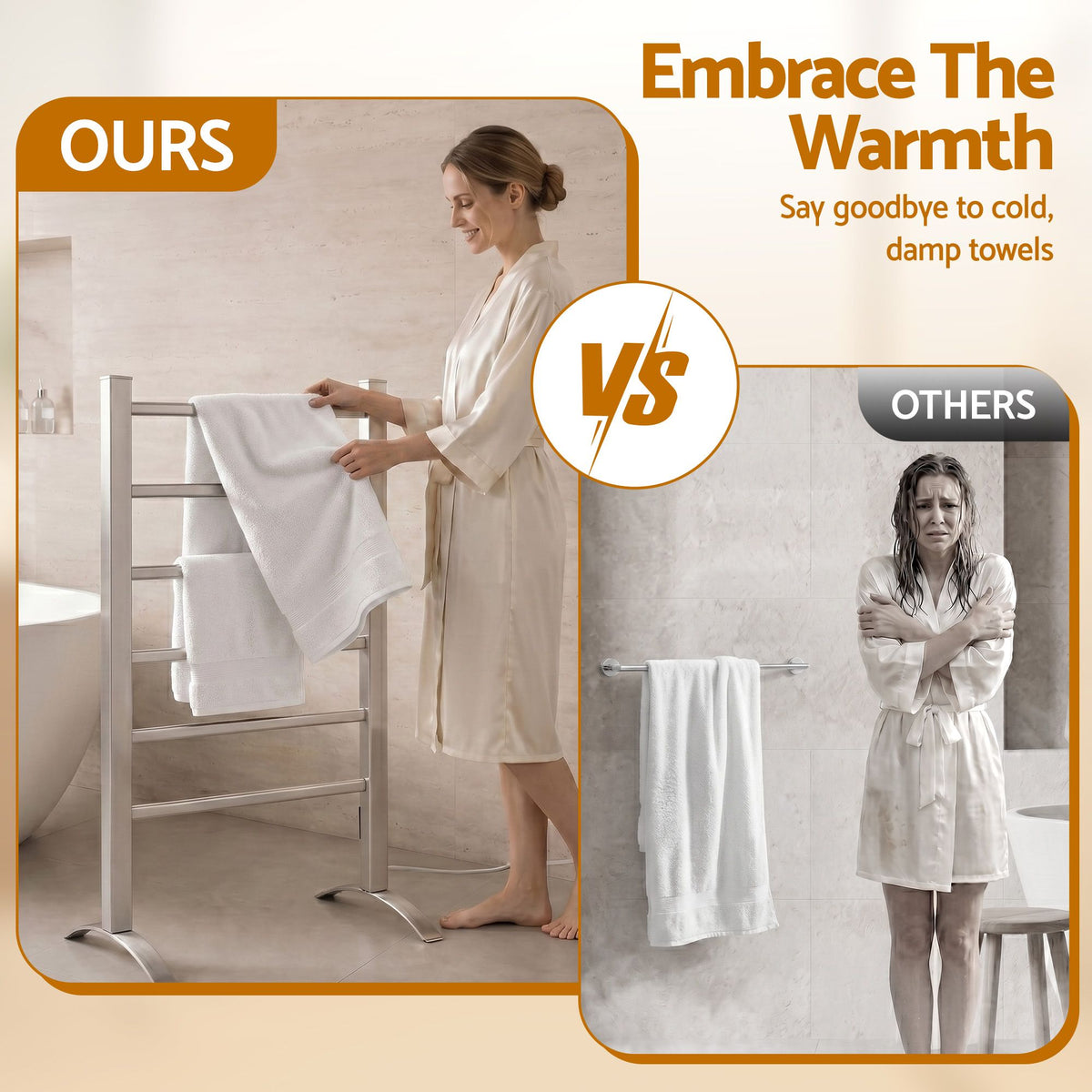 Devanti Electric Heated Towel Rail 6 Bars with Timer