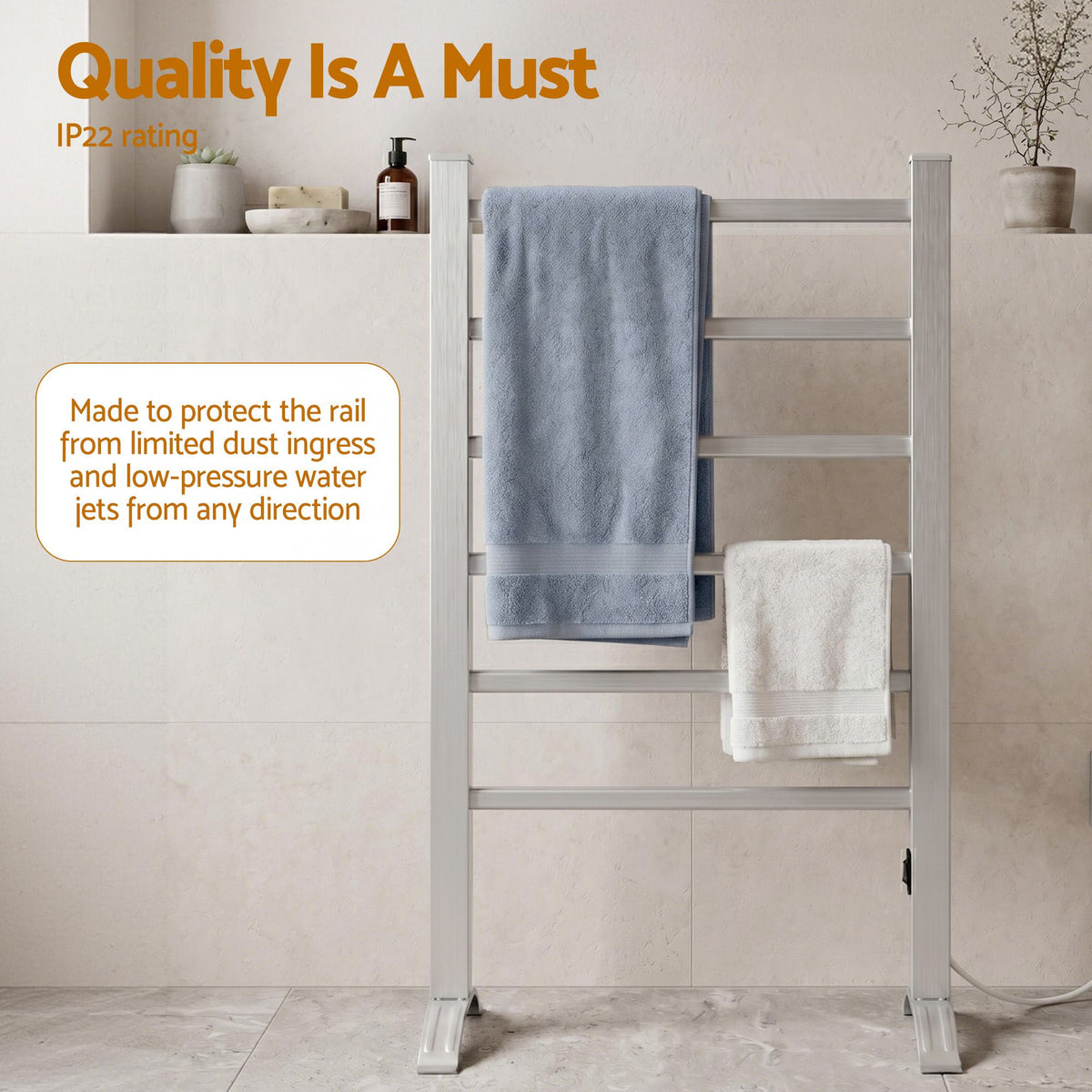 Devanti Electric Heated Towel Rail 6 Bars with Timer
