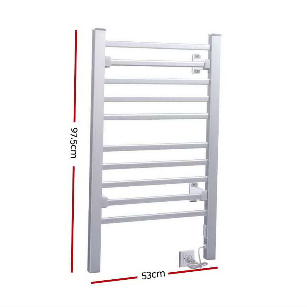 Devanti 10-Bar Electric Heated Towel Rail Freestanding Drying Rack