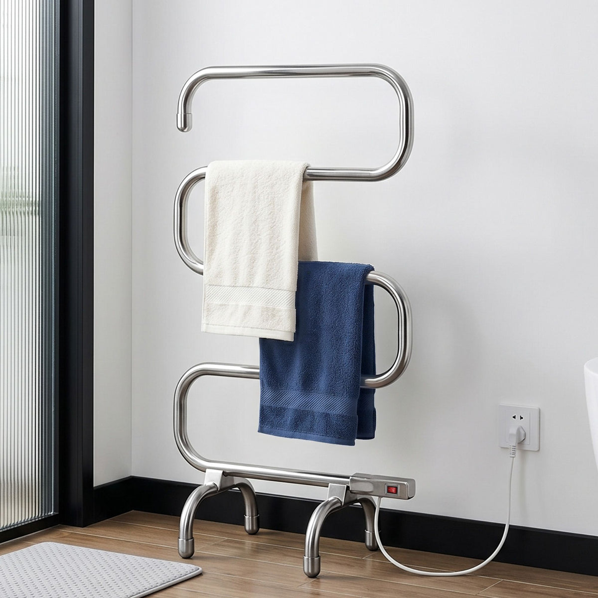 Devanti Electric Heated Towel Rail 5 Bars Freestanding Clothes Warmer