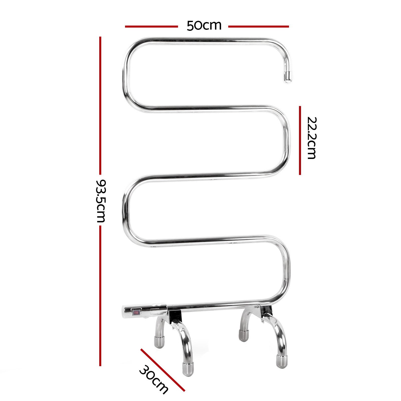 Devanti 5-Bar Freestanding Electric Heated Towel Rail Stainless Steel