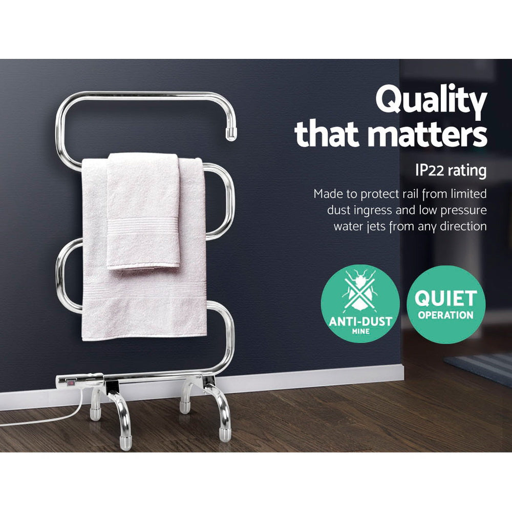 Devanti 5-Bar Freestanding Electric Heated Towel Rail Stainless Steel