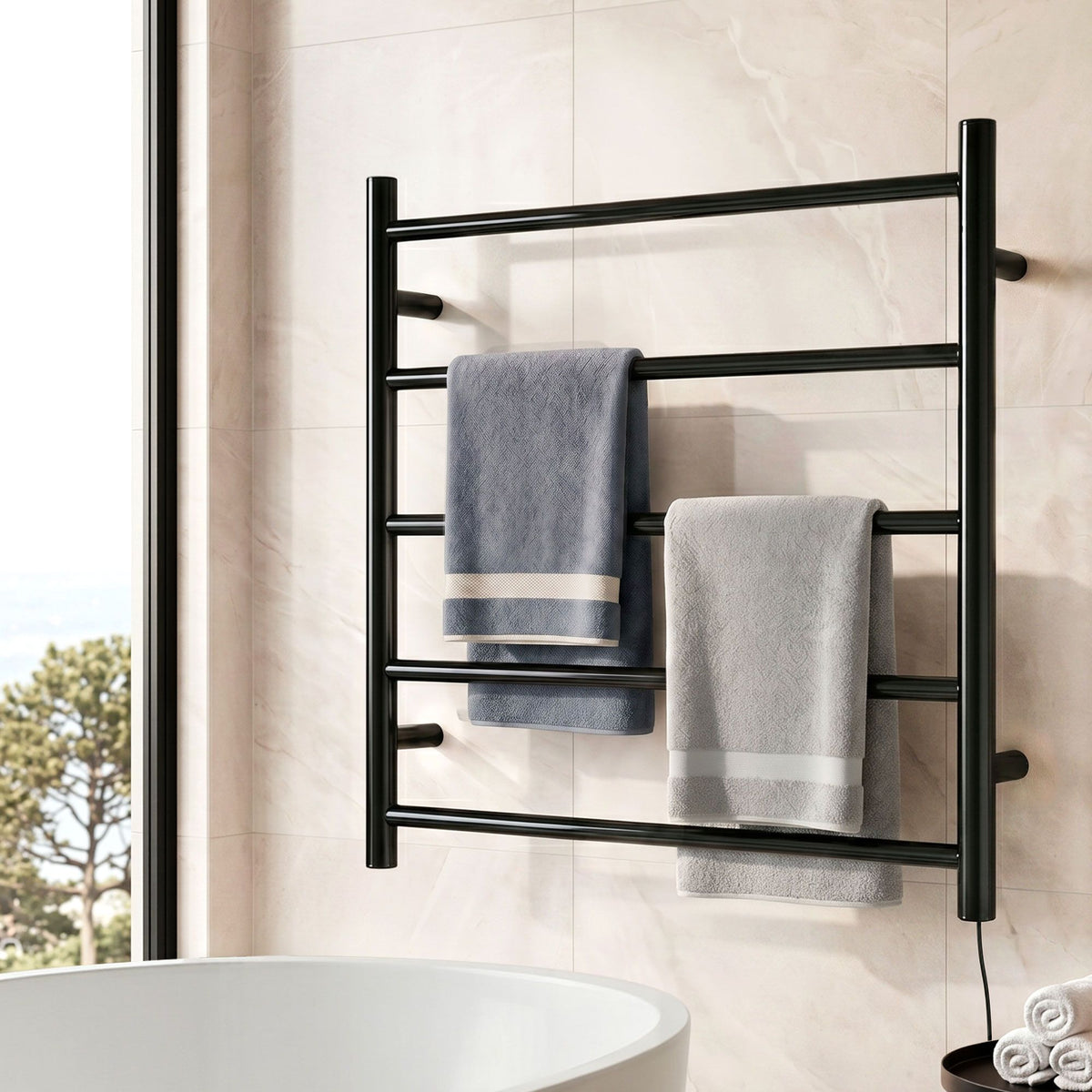 Devanti Electric Heated Towel Rail 5 Bars Wall Mounted