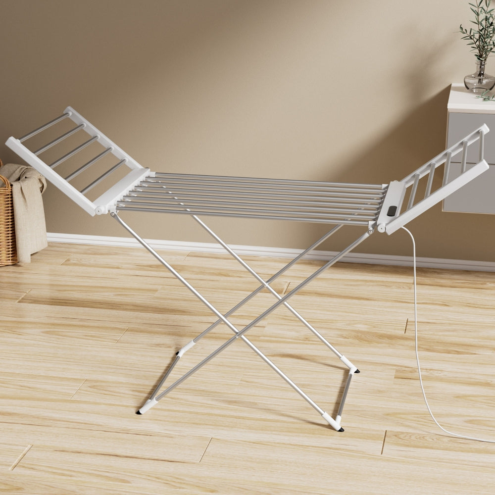 Devanti Foldable Electric Heated Towel Rail Rack 24H Timer