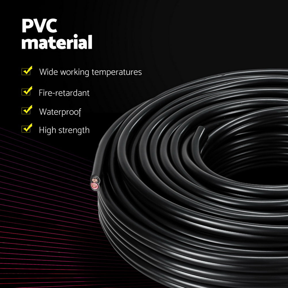 Giantz 10m Automotive Twin Core Electrical Cable 3MM Black