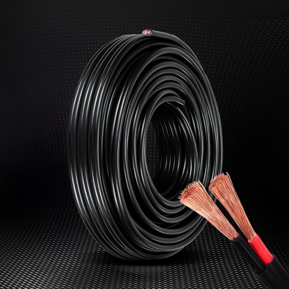 Giantz 10m Automotive Twin Core Electrical Cable 3MM Black