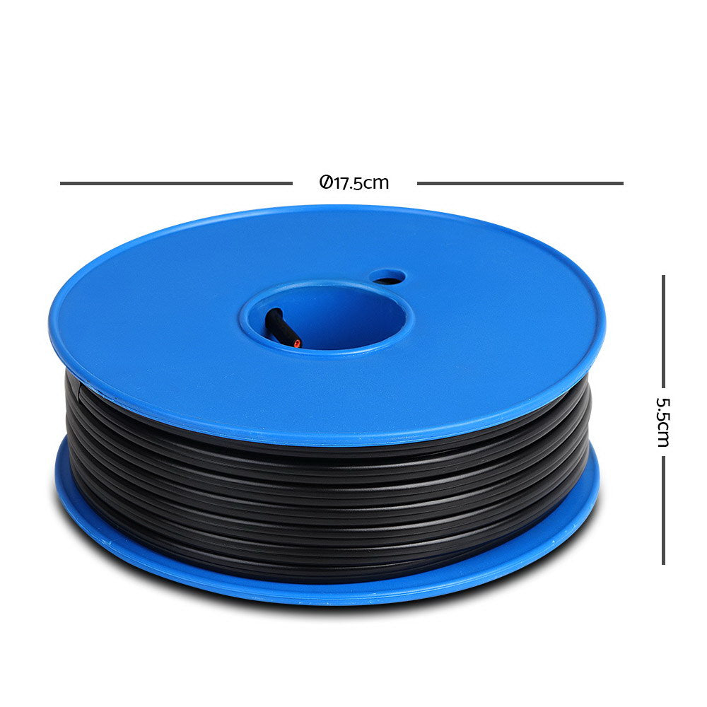 Giantz 30m Twin Core Electrical Cable 4mm Black Sheath