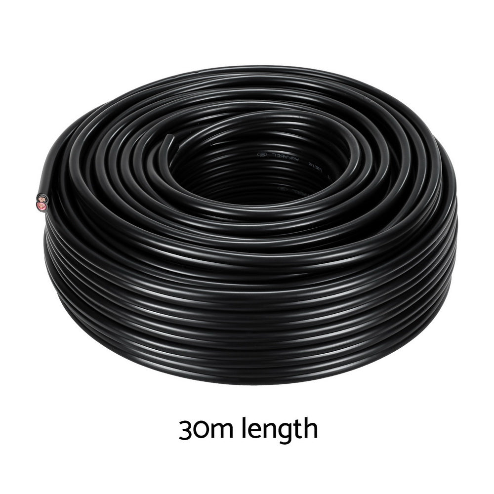 Giantz 30m Twin Core Automotive Electrical Cable 450V Black
