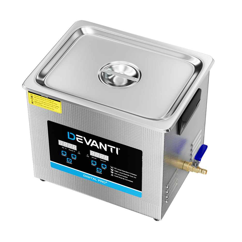 Devanti 10L Ultrasonic Cleaner Heater Industrial 240W