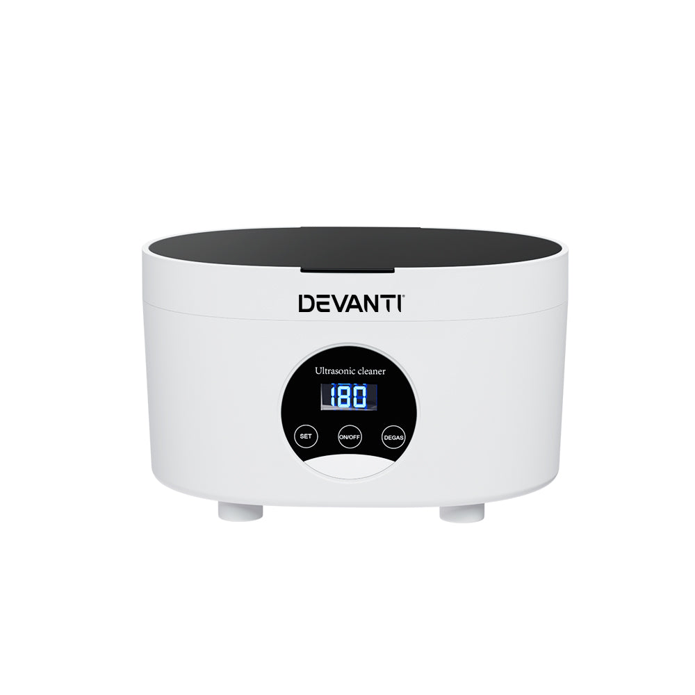 Devanti 600ml Ultrasonic Cleaner Timer Degas for Jewellery & Glasses