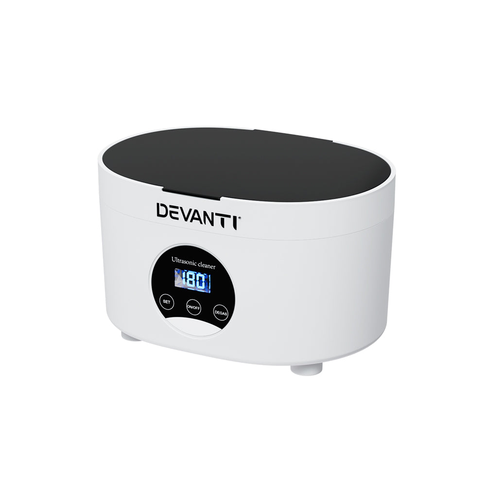 Devanti 600ml Ultrasonic Cleaner Timer Degas for Jewellery & Glasses