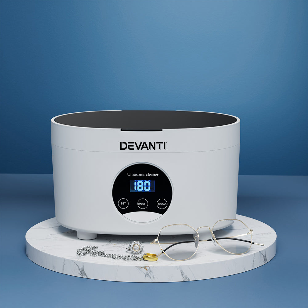 Devanti 600ml Ultrasonic Cleaner Timer Degas for Jewellery & Glasses