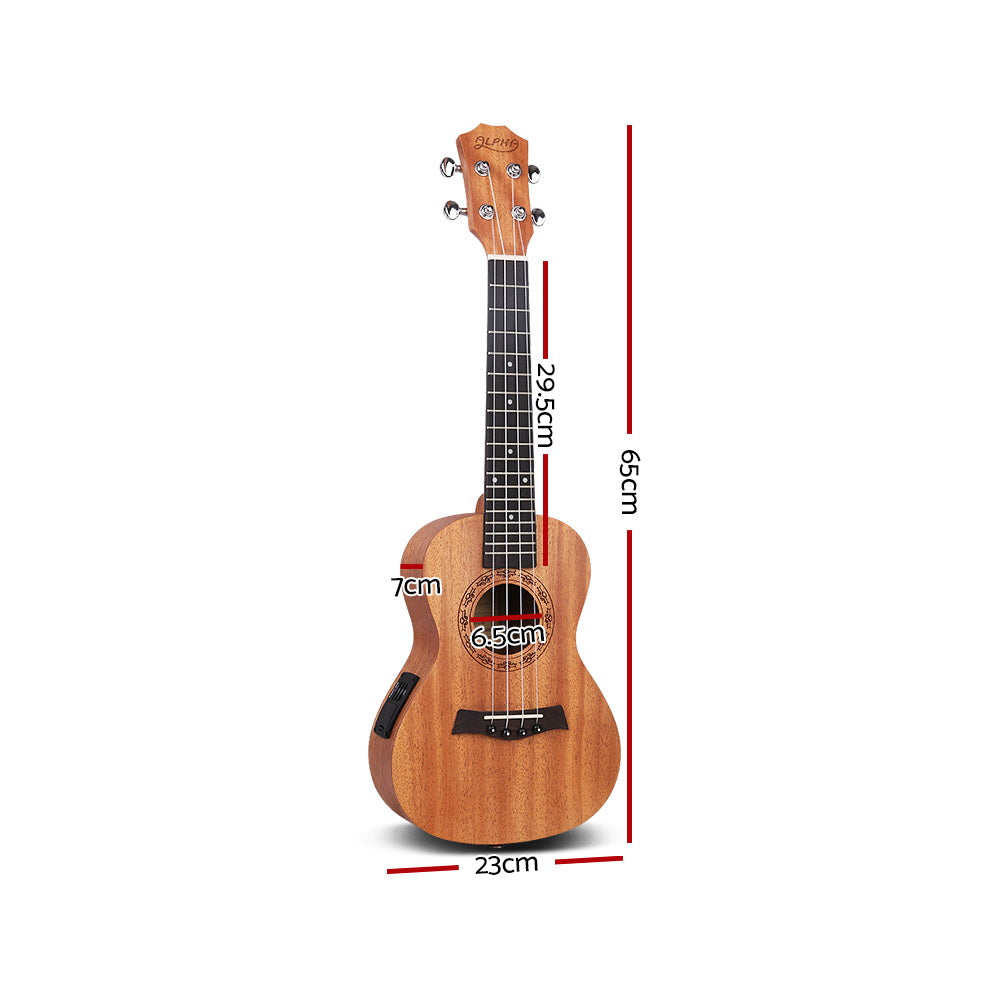 Alpha 26" Tenor Ukulele EQ Natural Mahogany Beginner Gift