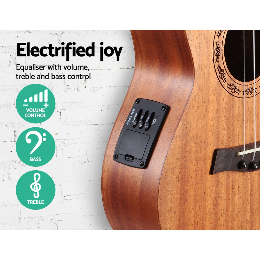 Alpha 26" Tenor Ukulele EQ Natural Mahogany Beginner Gift