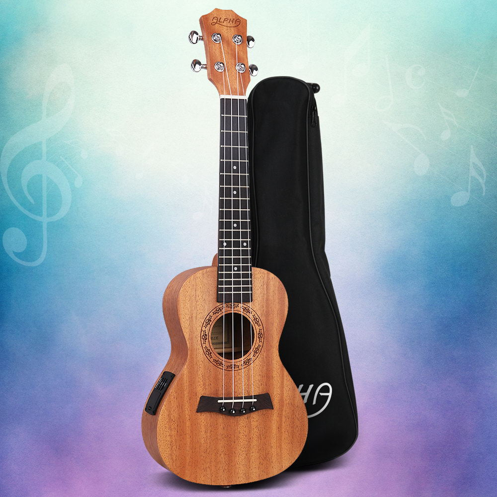 Alpha 26" Tenor Ukulele EQ Natural Mahogany Beginner Gift