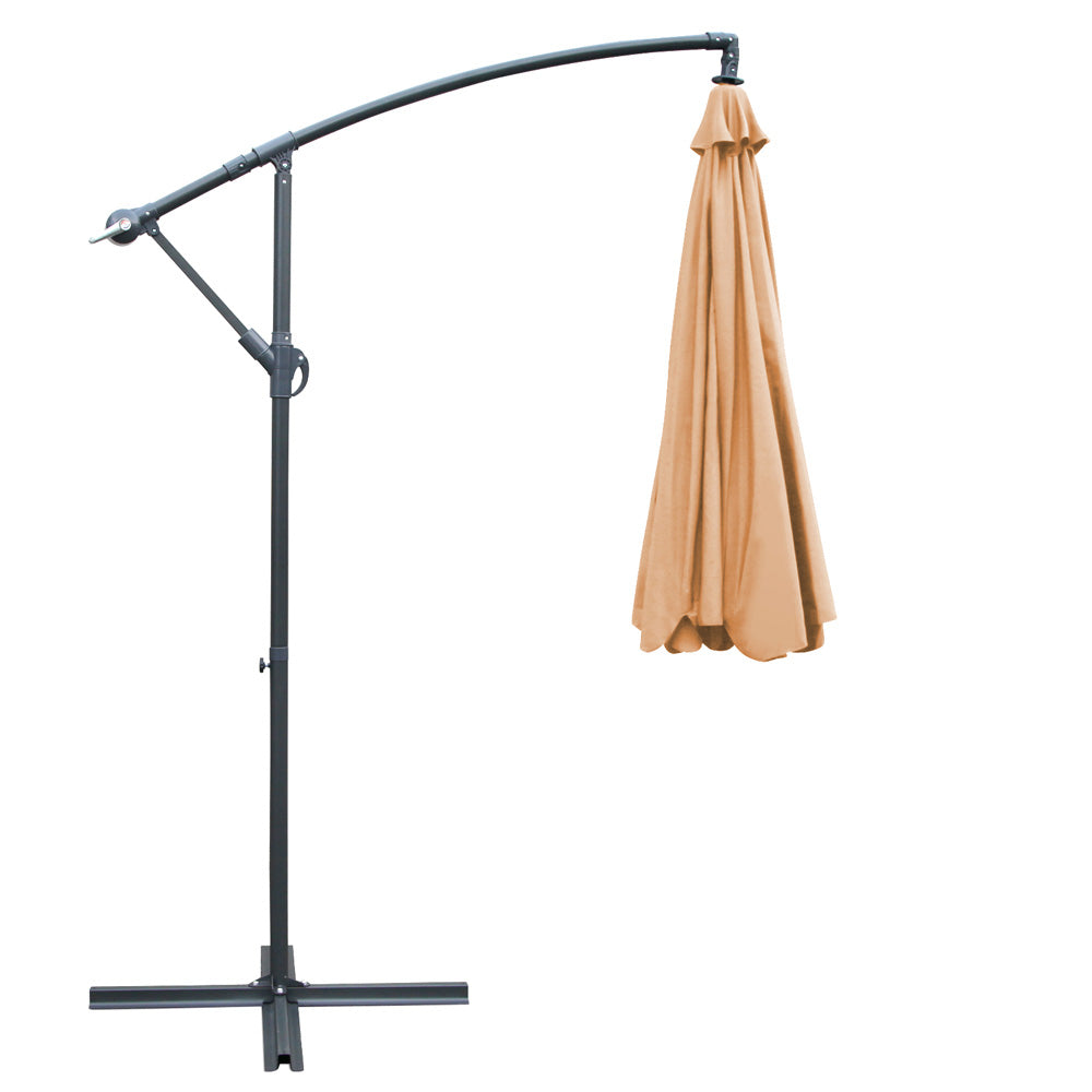 Instahut 3m Cantilever Outdoor Umbrella Beige
