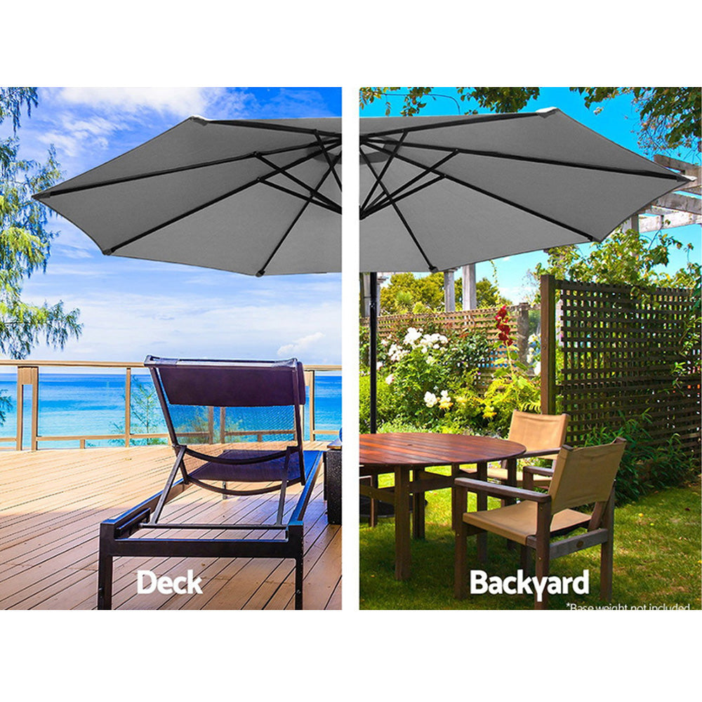 Instahut 3m Cantilever Outdoor Umbrella Grey