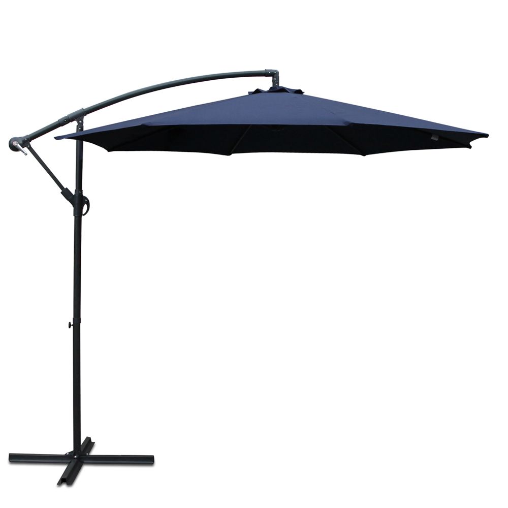 Instahut 3m Side Post Cantilever Outdoor Umbrella Navy