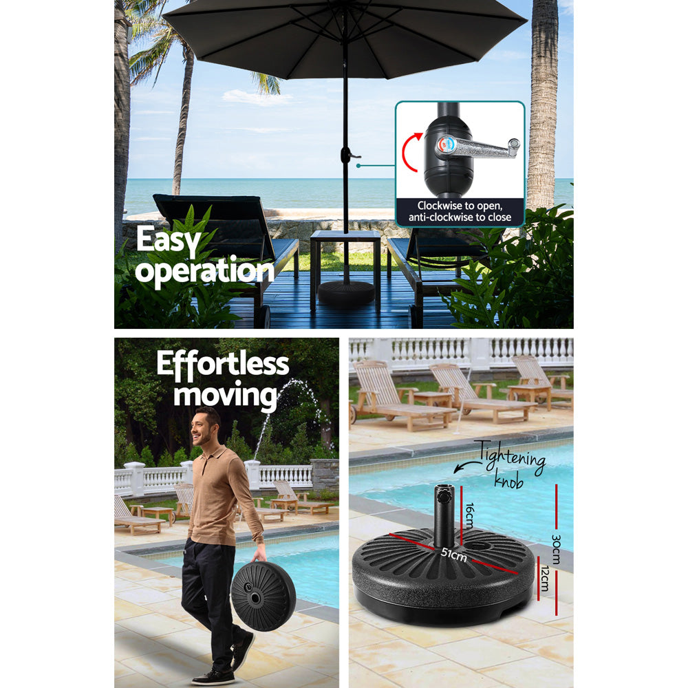 Instahut 2.7m Outdoor Umbrella Tilt UV Black