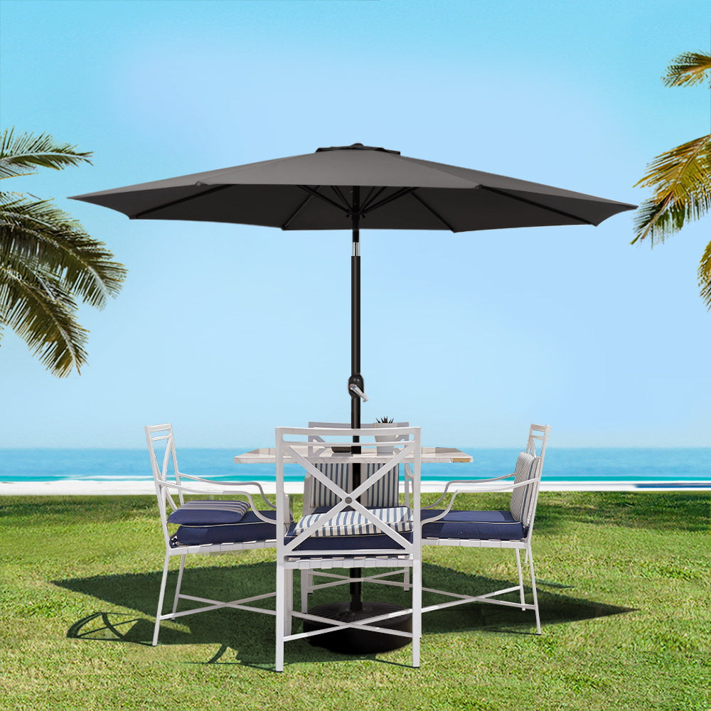 Instahut 2.7m Outdoor Umbrella Tilt UV Black