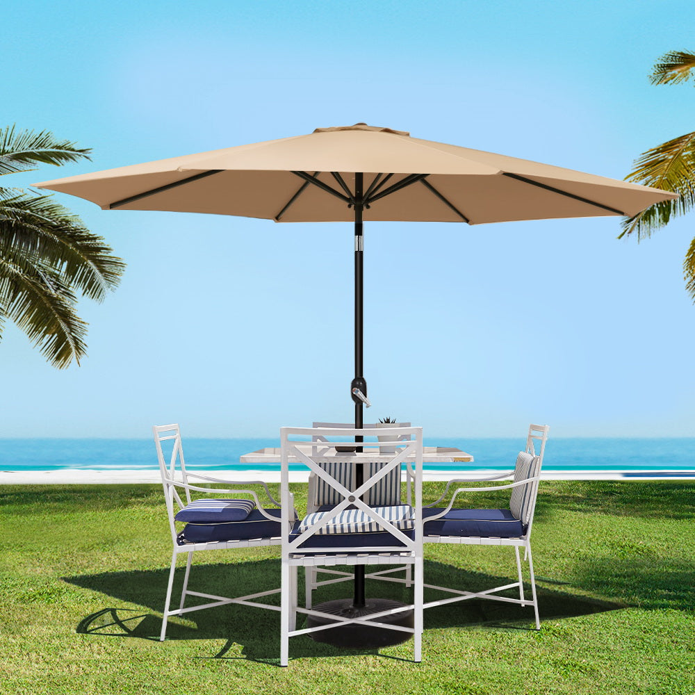 Instahut 3m Outdoor Umbrella Beach Garden Patio Tilt Beige