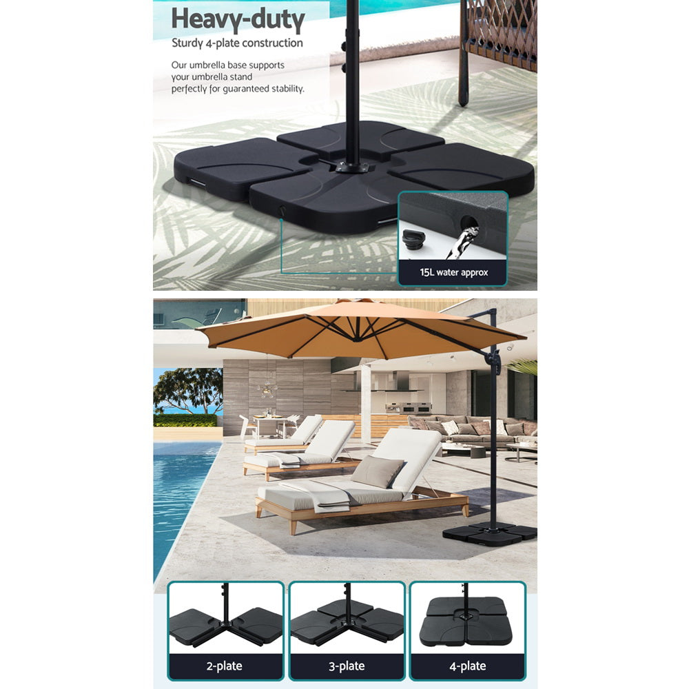 Roma 3m Cantilever Outdoor Umbrella 360° Tilt Beige
