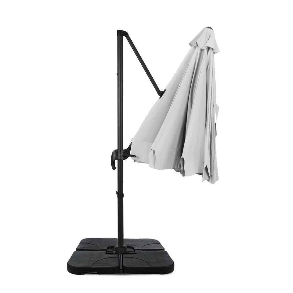 Instahut Roma 3m Cantilever Outdoor Umbrella Grey