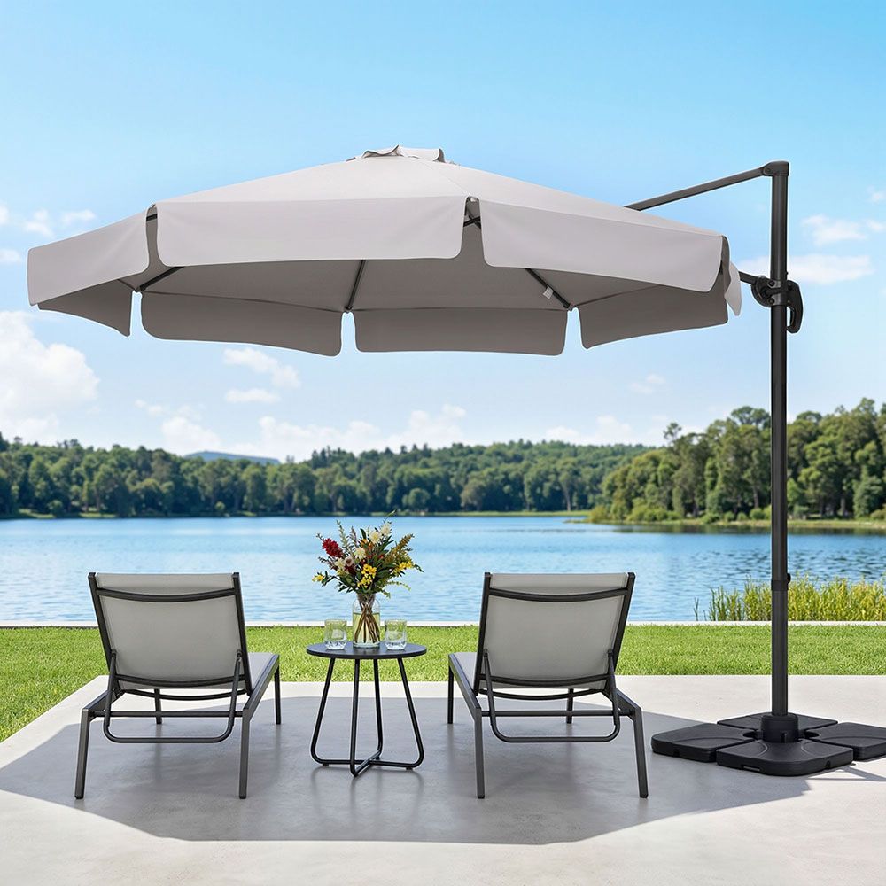 Instahut Roma 3m Cantilever Outdoor Umbrella Grey