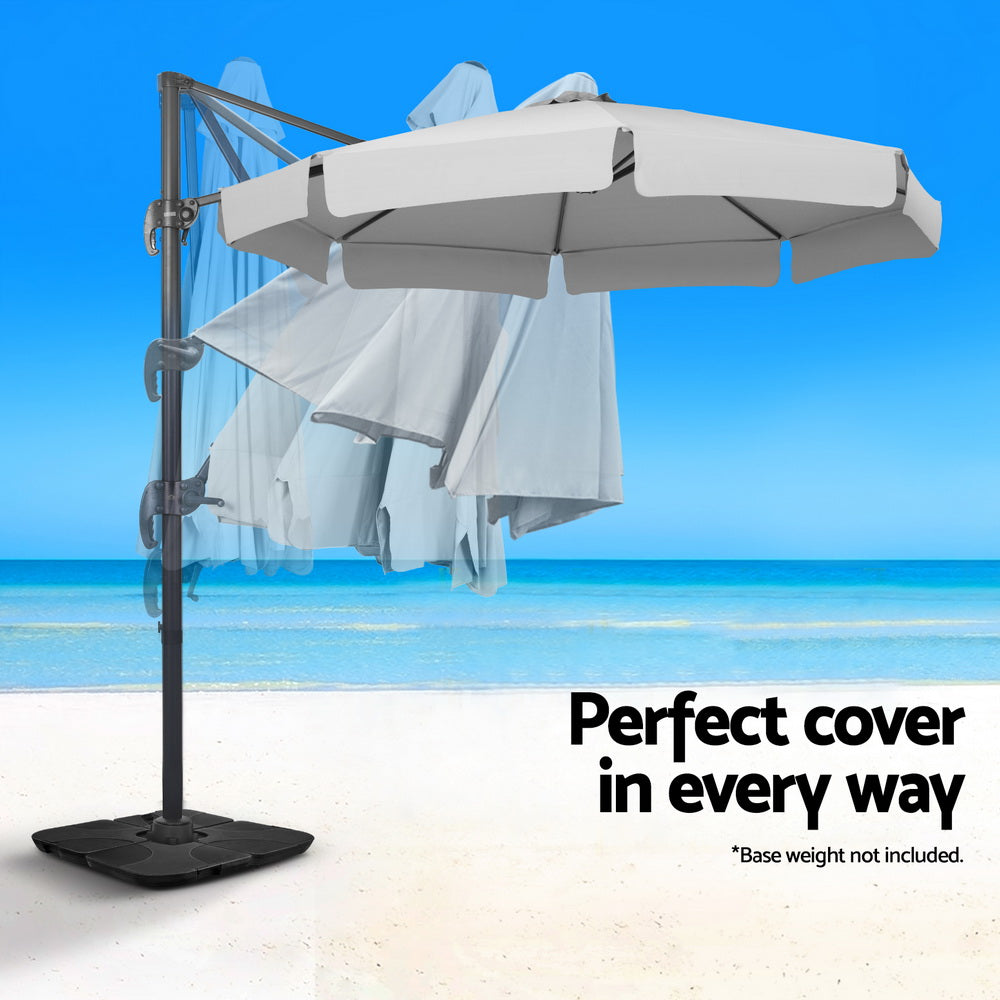 UV50+ 3m Grey Octagonal Cantilever Outdoor Umbrella