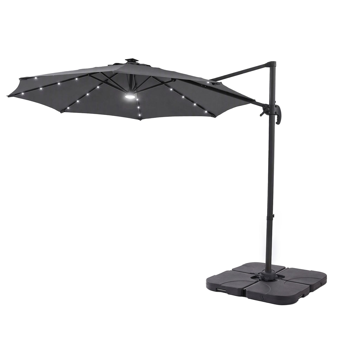 Instahut 3m Cantilever Outdoor Umbrella with Base Charcoal