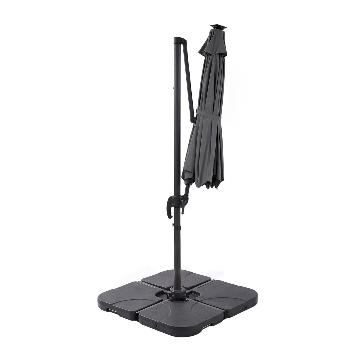 Instahut 3m Cantilever Outdoor Umbrella with Base Charcoal