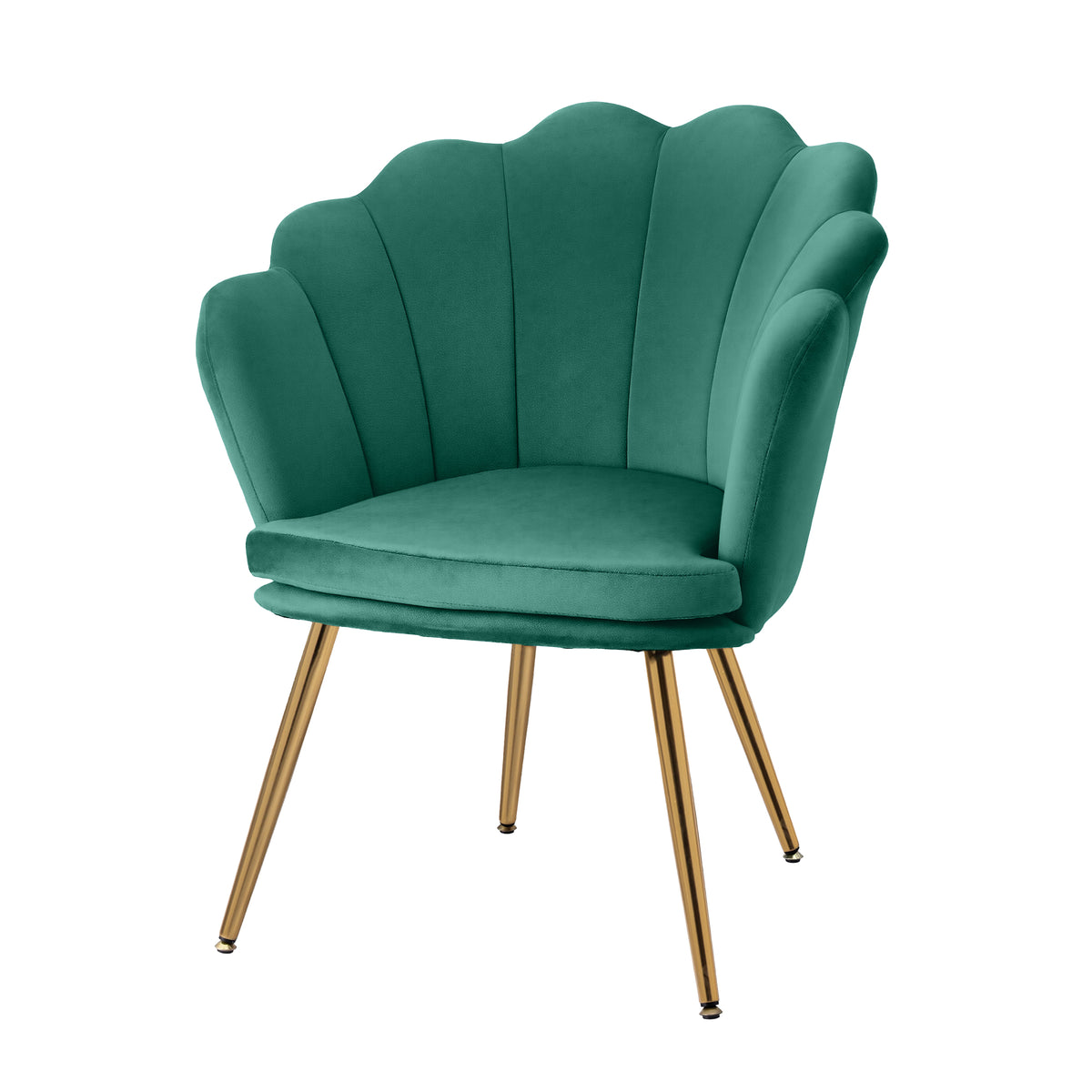 Callista Velvet Shell Back Accent Armchair Green